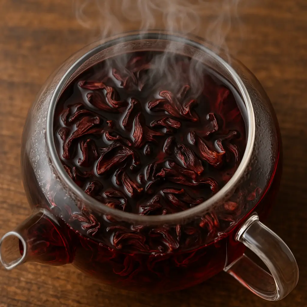 steeping hibiscus tea recipe hot with dried flowers