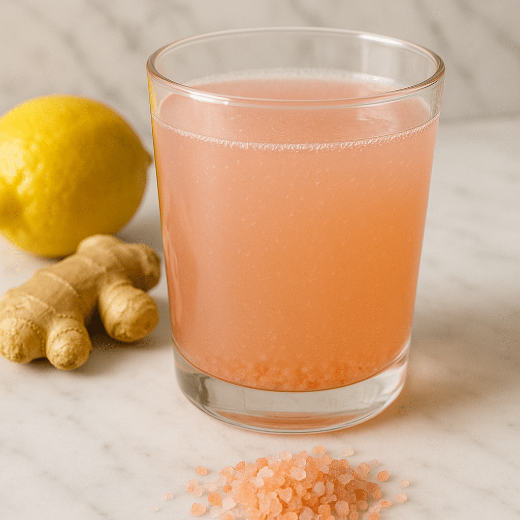 Pink salt manjaro recipe detox drink with lemon and ginger