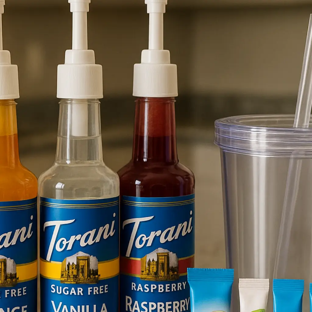 Ingredients for WaterTok Flavored Water lined up on counter