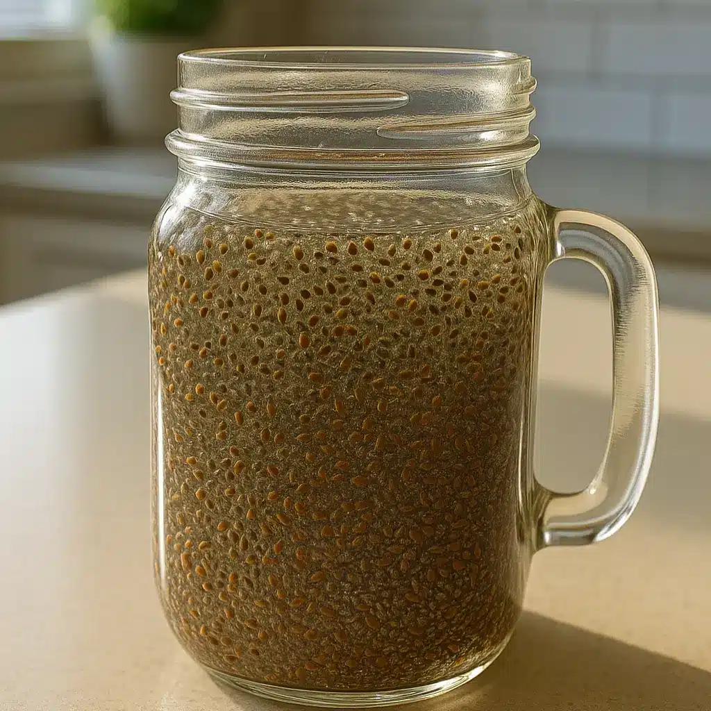Bariatric seed trick weight loss drink in a glass jar