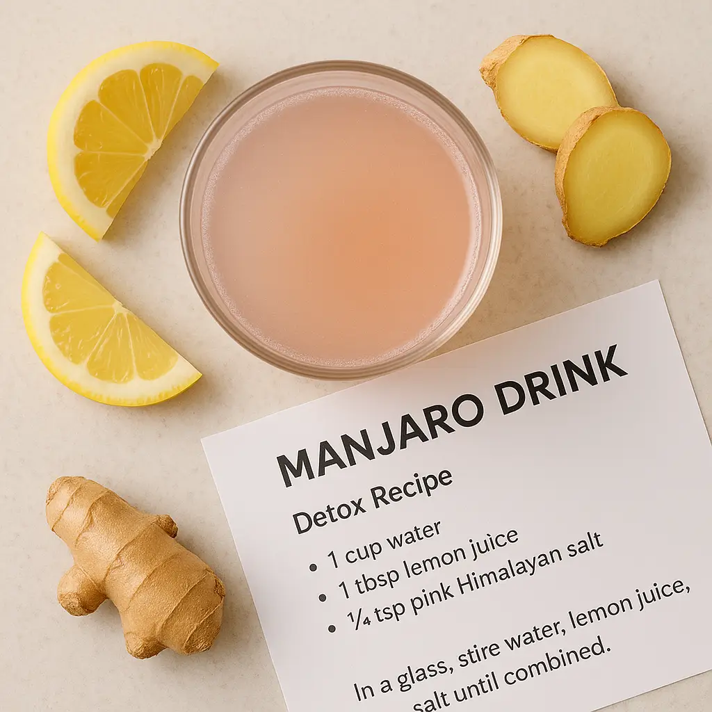 Step-by-step best pink salt manjaro recipe in a detox drink card