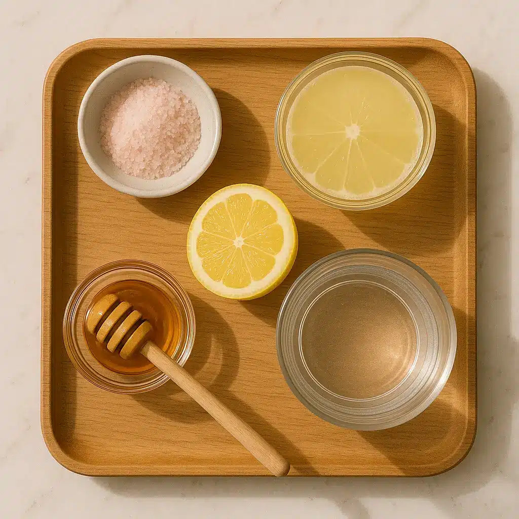 Ingredients for the Japanese pink salt trick for weight loss