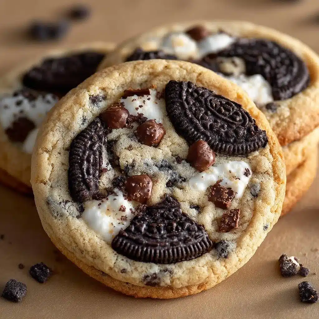 Delicious homemade Cookies & Cream Cookies with chocolate and cream filling