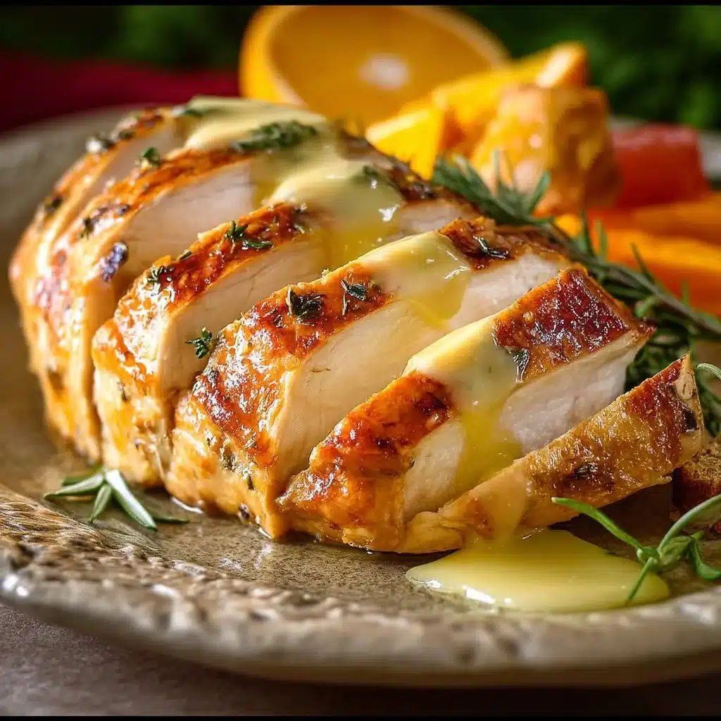 Juicy Crockpot turkey breast with herbs and spices served on a plate