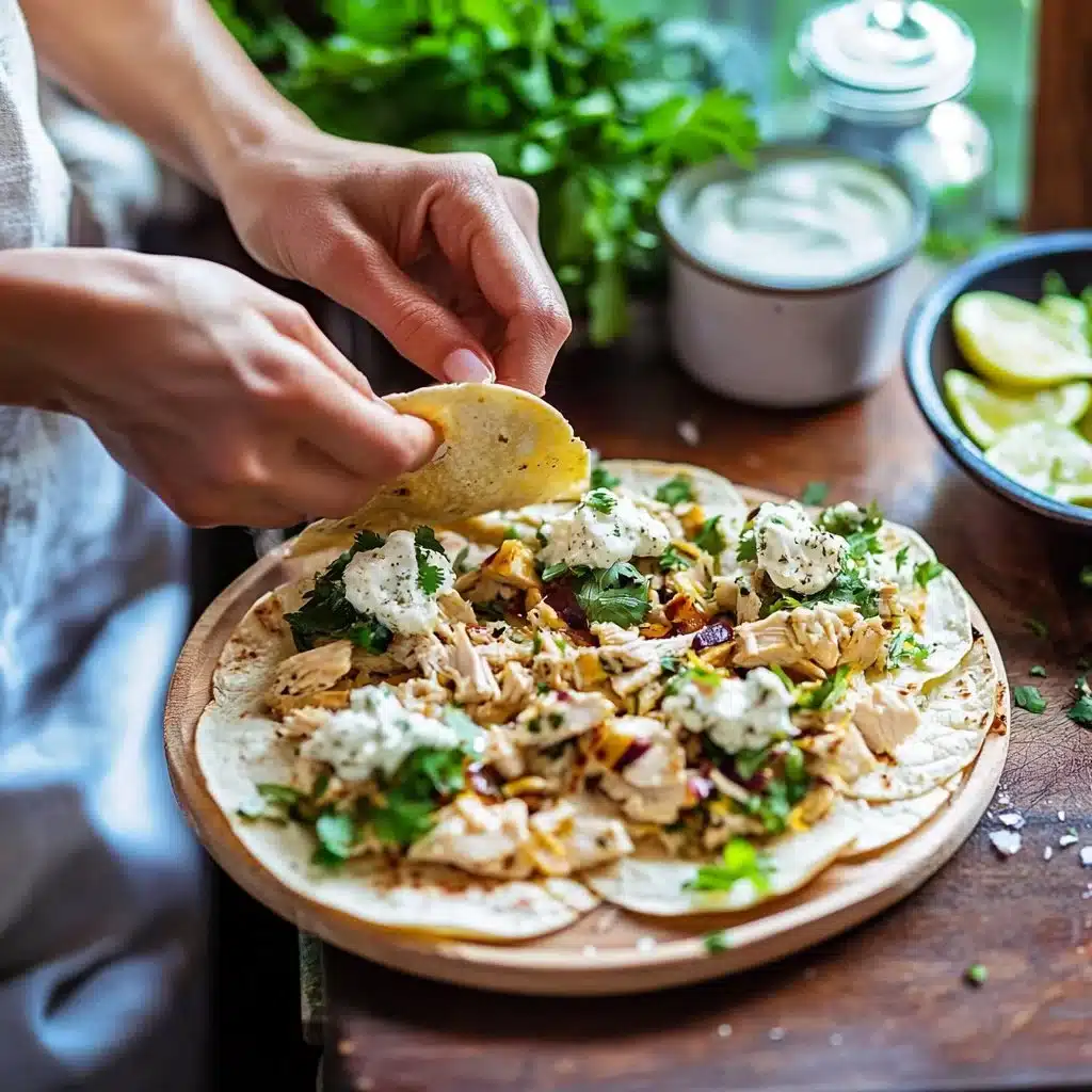 Delicious easy chicken tostadas topped with fresh ingredients.