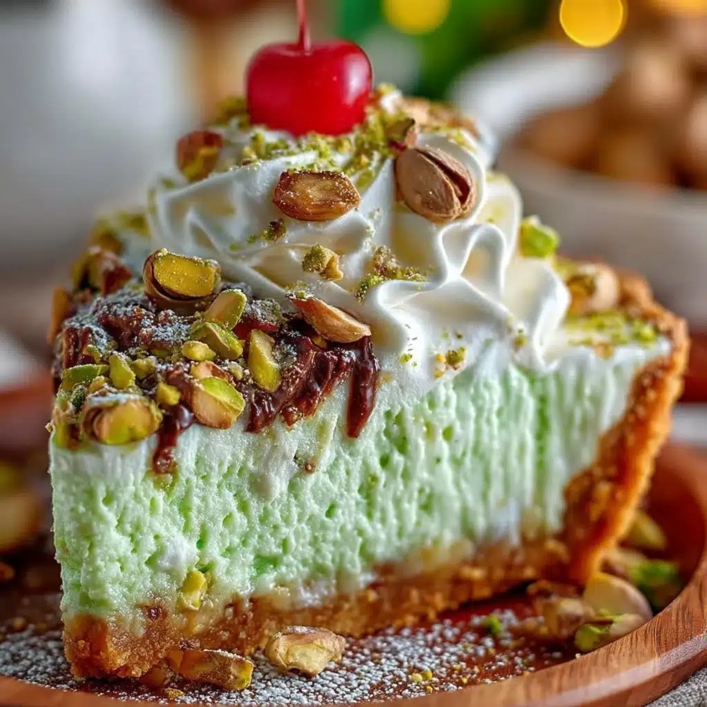 Easy pistachio pie with a creamy filling and nutty crust