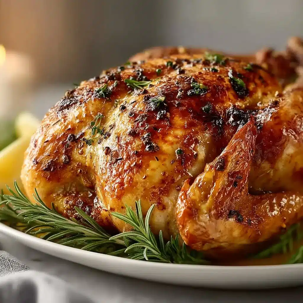 Juicy Garlic Thanksgiving Turkey roasted to perfection for a festive meal