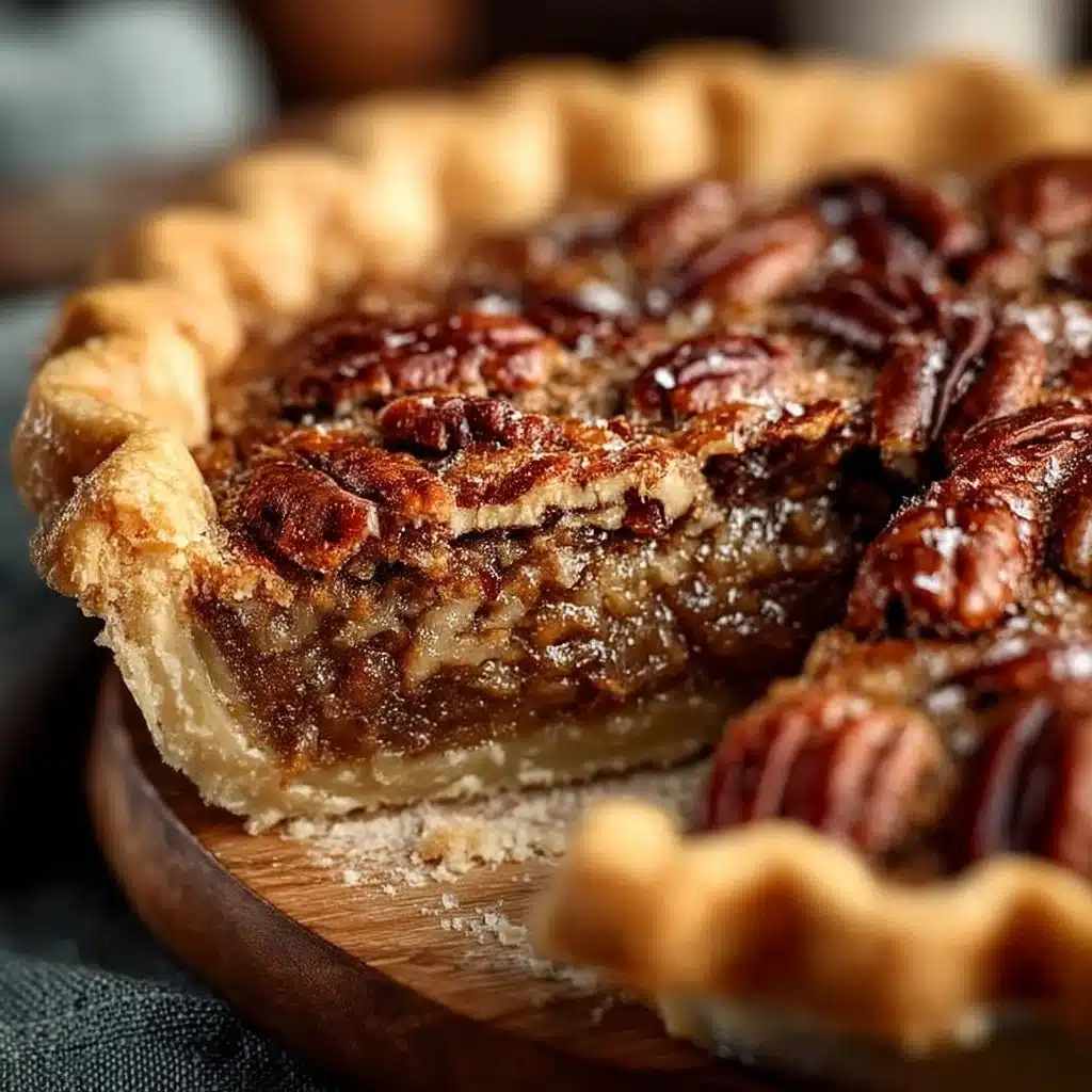 Delicious homemade pecan pie fresh out of the oven
