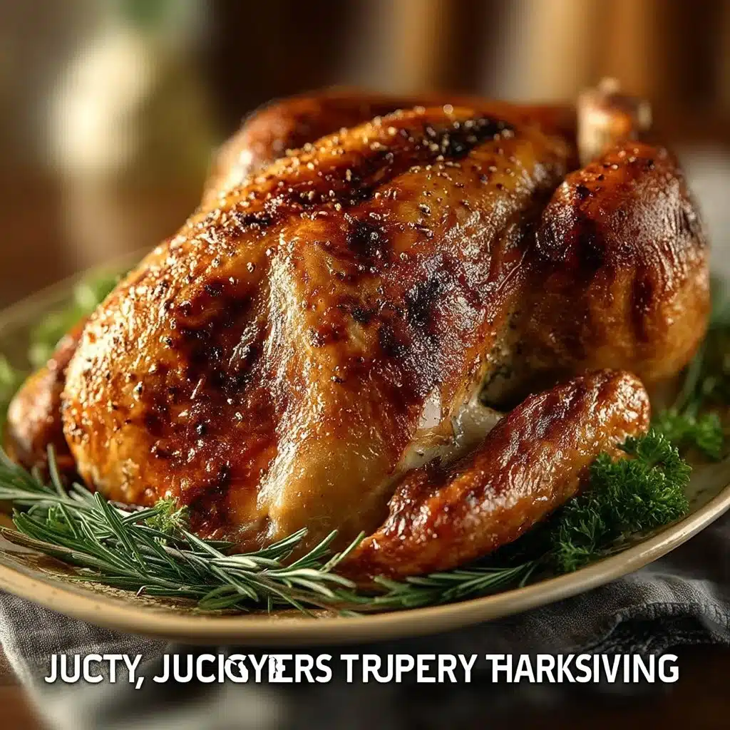Perfectly roasted juicy Thanksgiving turkey on a platter