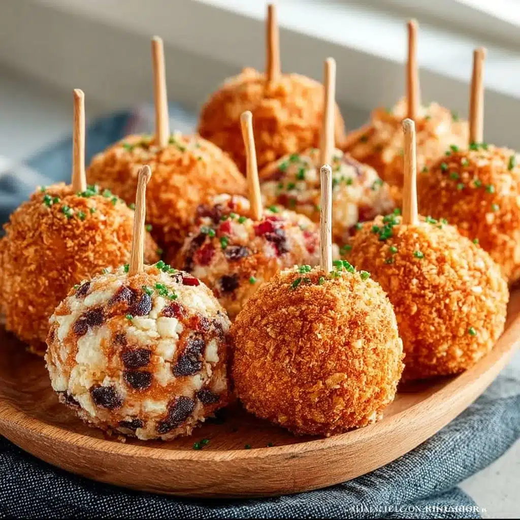 Delicious mini cheese ball bites served on a platter
