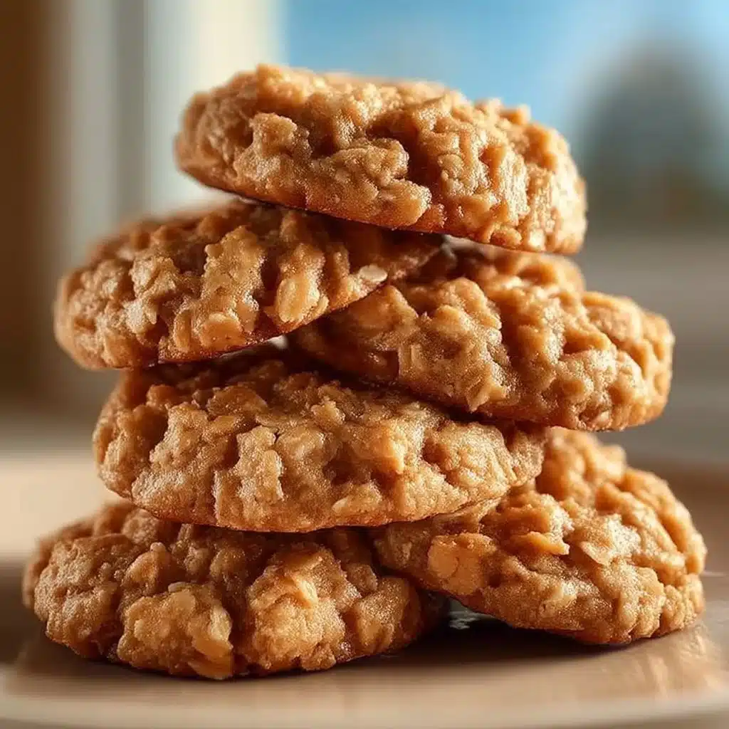 Delicious peanut butter no-bake cookies on a plate