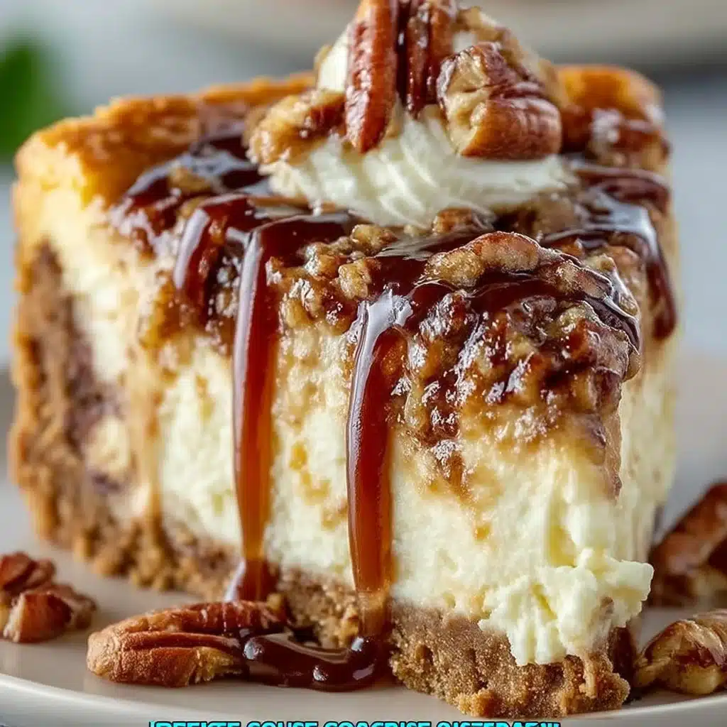 Delicious pecan pie cheesecake ready to be served