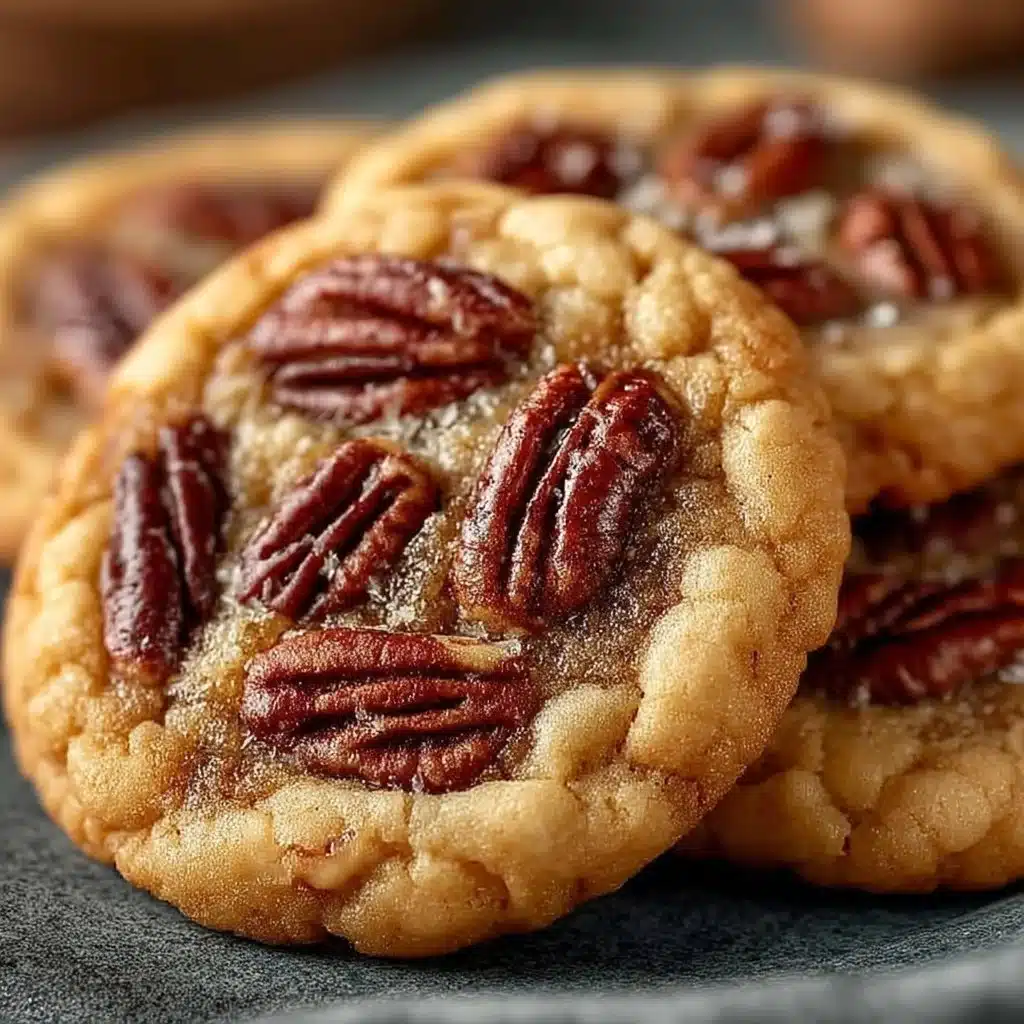 Delicious pecan pie cookies with a golden crust and rich pecan filling.