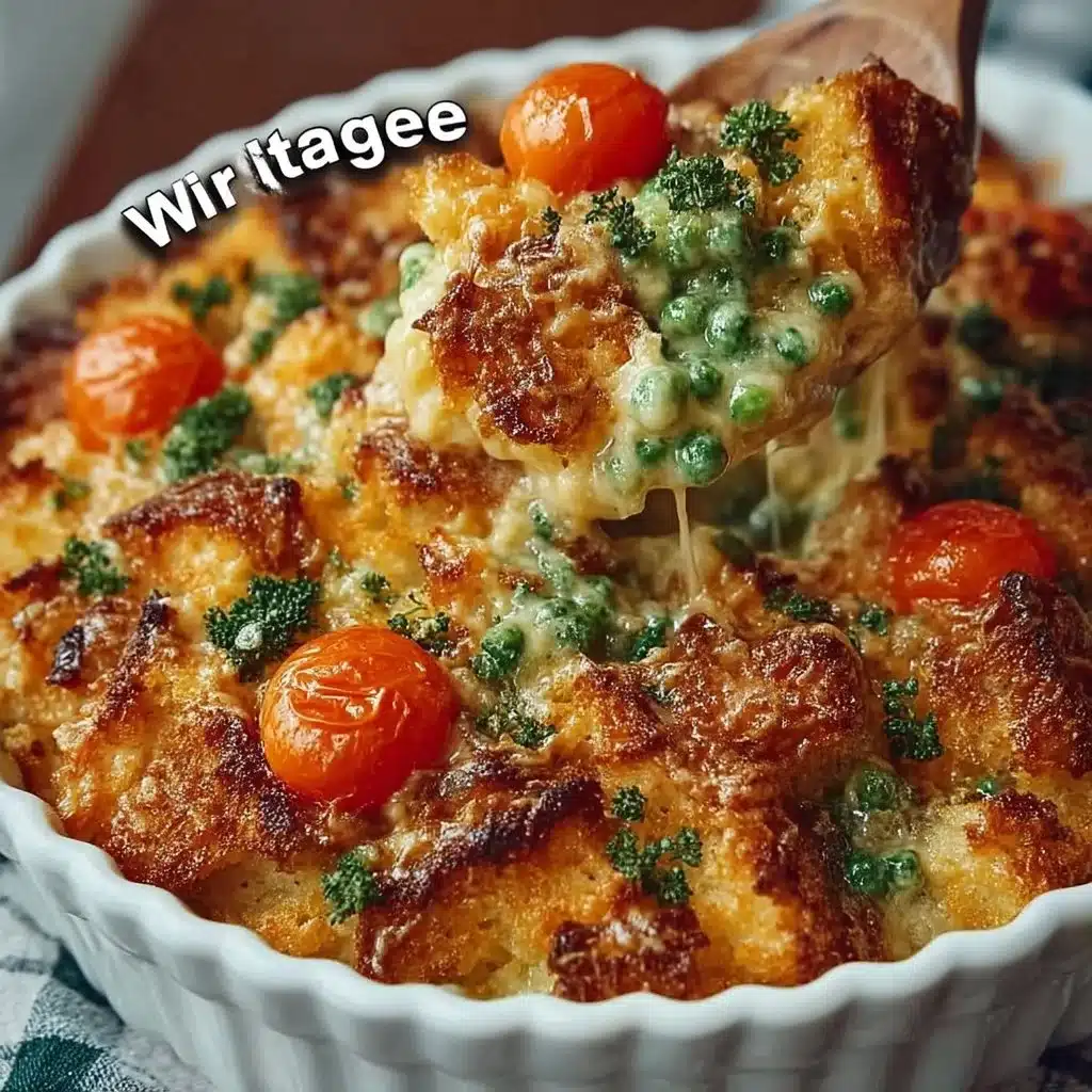 Colorful and healthy vegetable casserole served in a baking dish