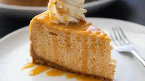 Delicious Pumpkin Cheesecake without water bath, perfect for fall desserts.