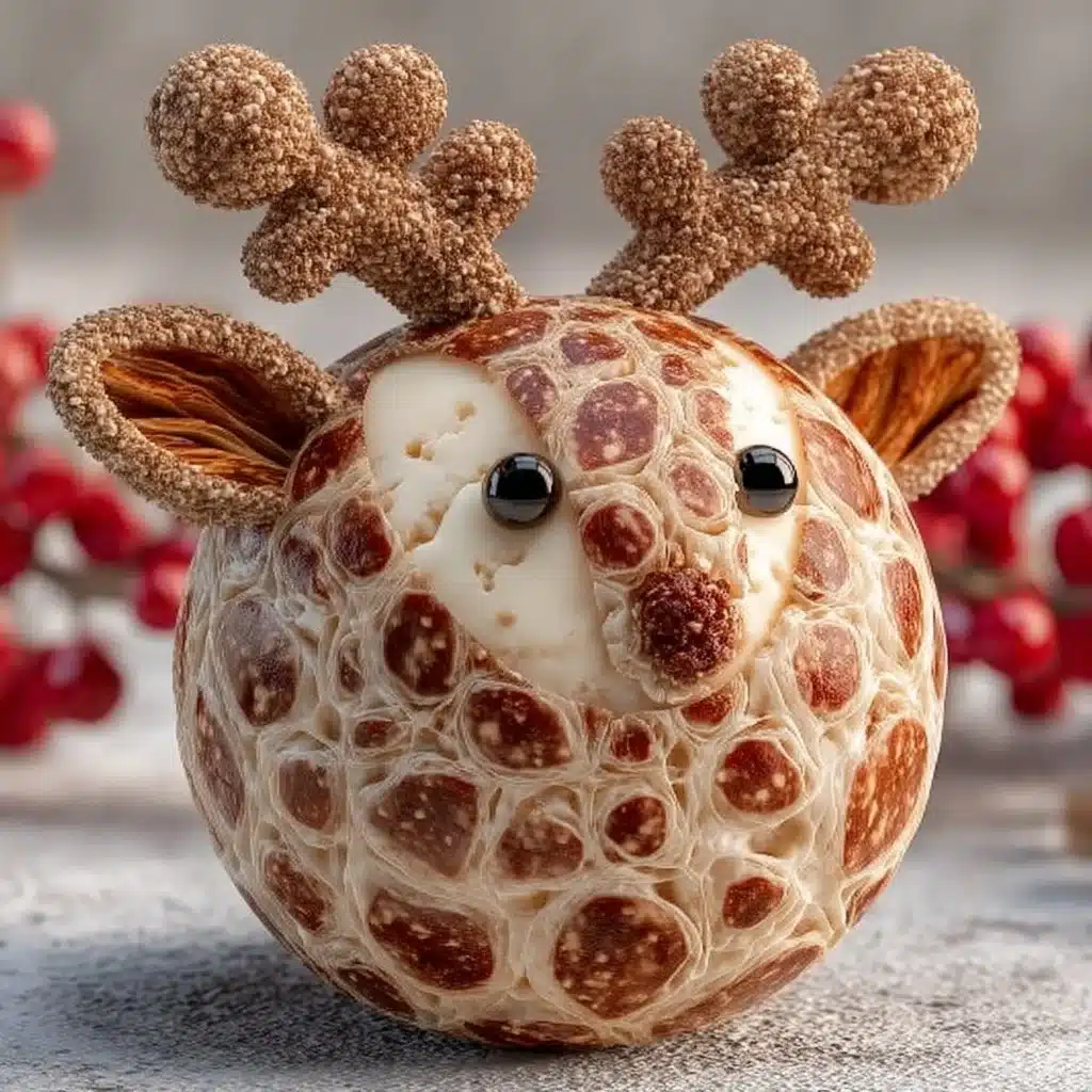 Festive Reindeer Cheese Ball for holiday gatherings and parties