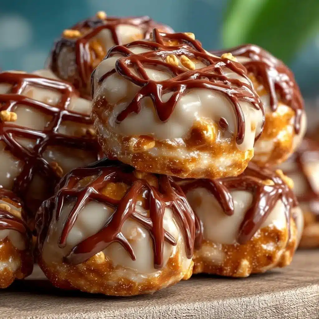 Delicious Snickers Pretzel Bites on a white background