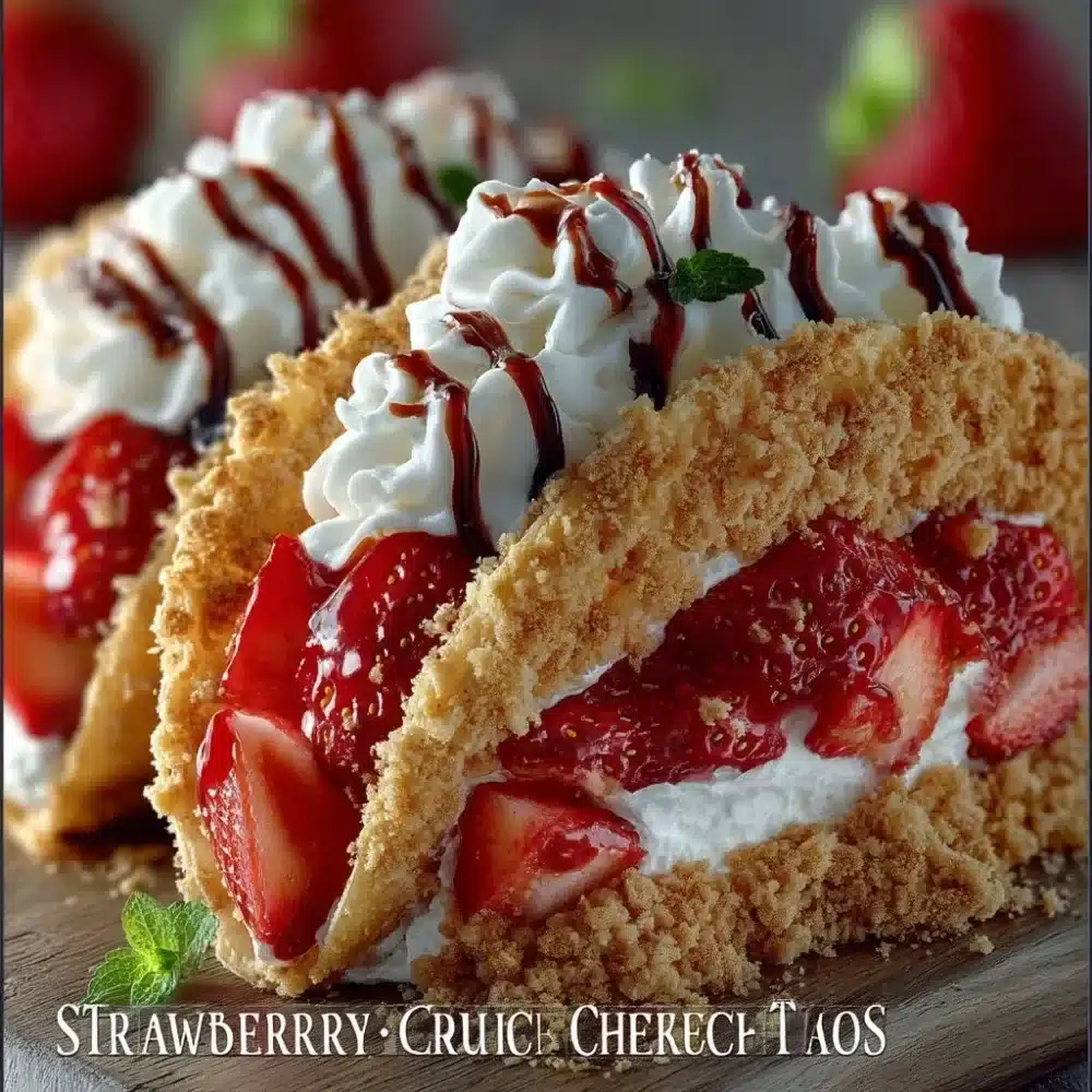 Strawberry Crunch Cheesecake Tacos - a delightful dessert treat