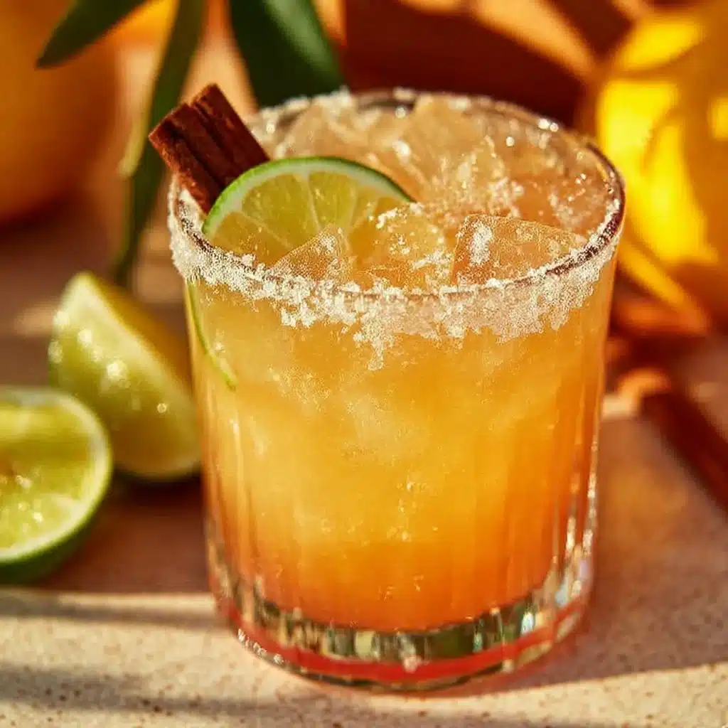 Thanksgiving Margarita in a festive glass with seasonal decorations