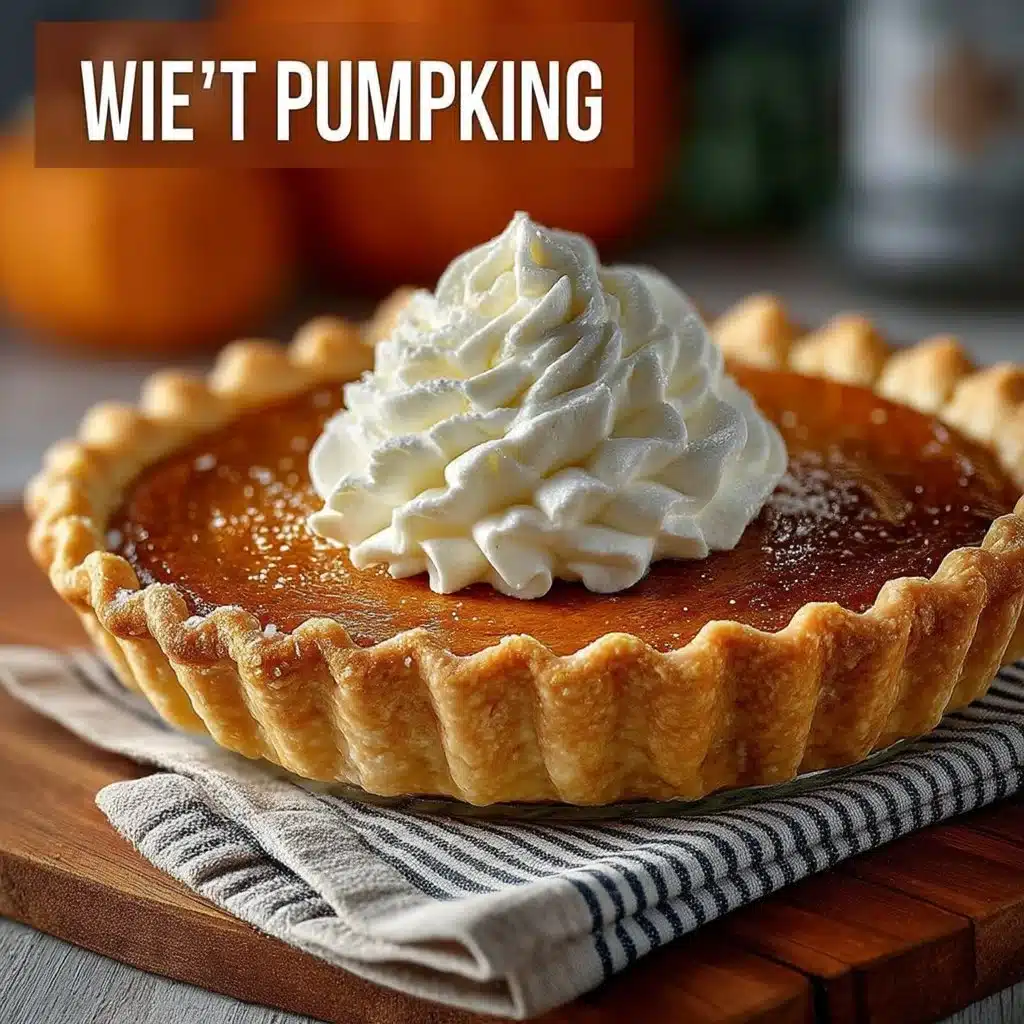 A freshly baked pumpkin pie topped with whipped cream and spices