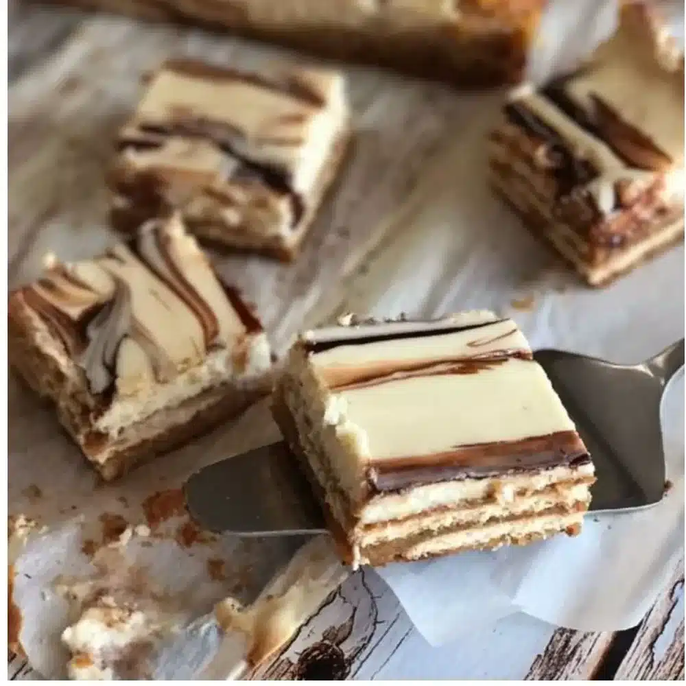 Delicious toasted milk marble dessert with a unique swirling pattern
