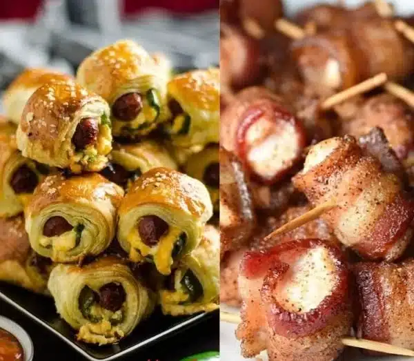A spread of delicious appetizers for football game day.