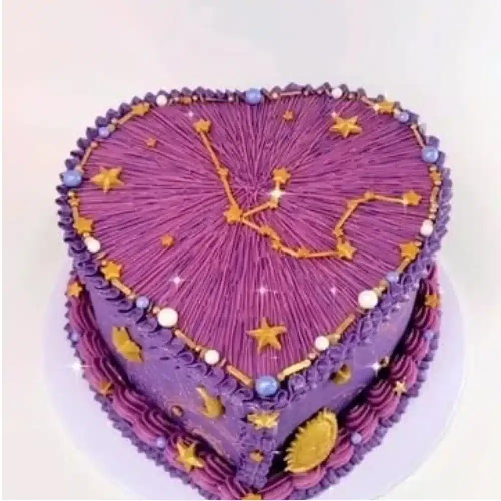 Aquarius Galaxy Birthday Cake with vibrant colors and cosmic designs