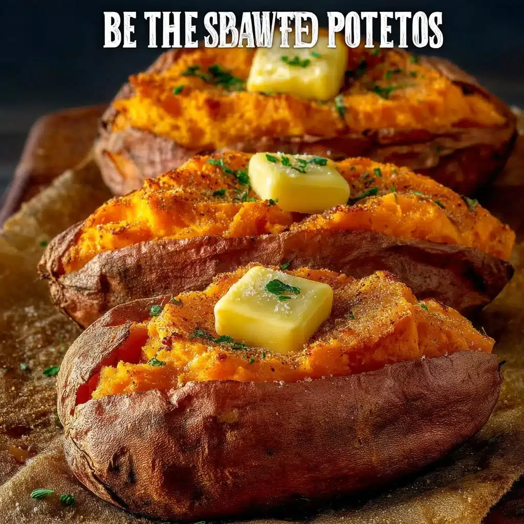 Delicious baked sweet potatoes topped with herbs and spices.