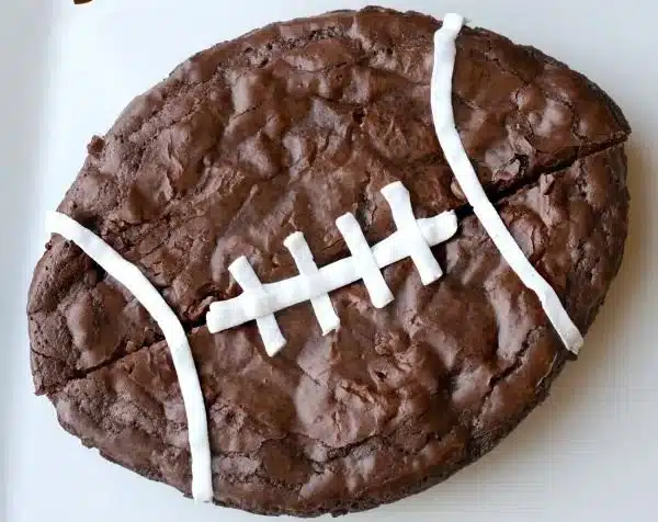 Big Football Brownie ready for game day celebration
