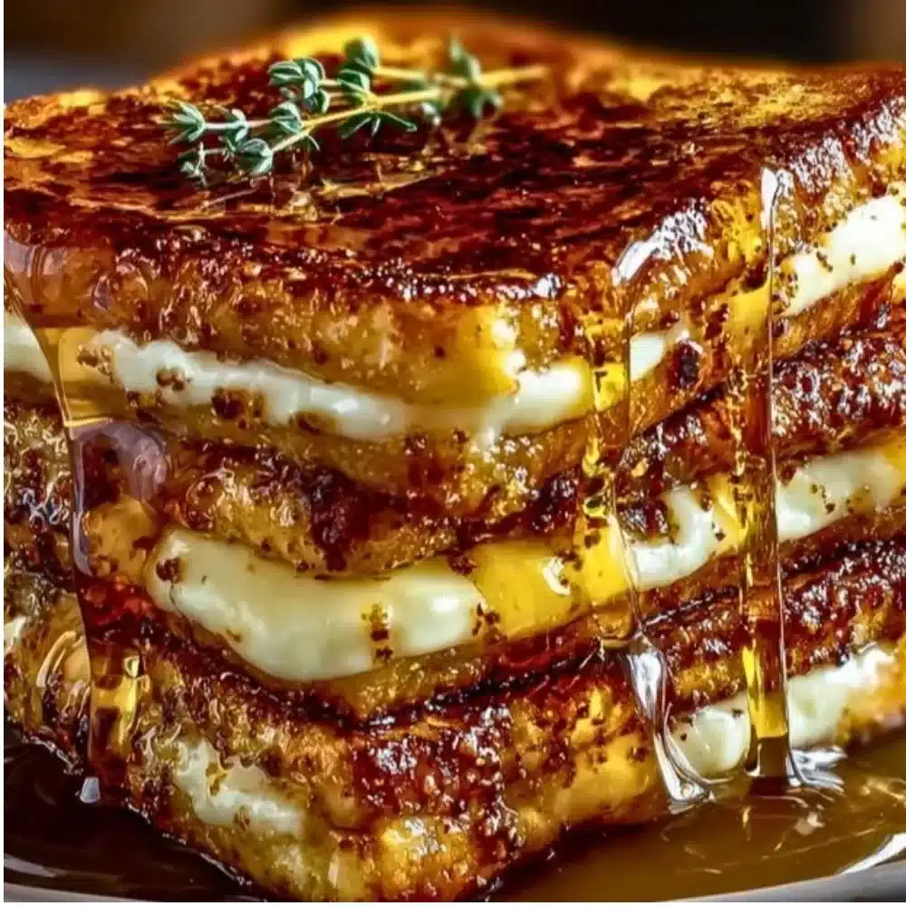 Brûléed Cream French Toast topped with caramelized sugar and fresh berries