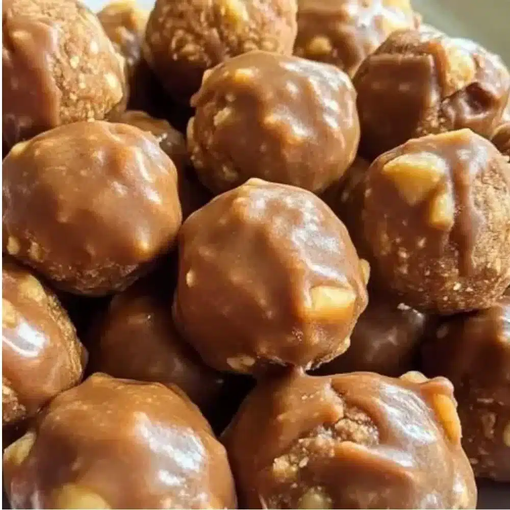 Delicious Butterfinger Bliss Balls made with creamy peanut butter and chocolate.