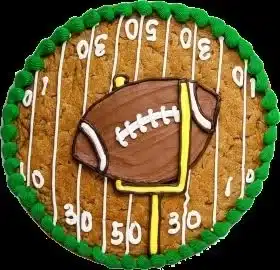 Football themed cookie cake PNG image with transparent background