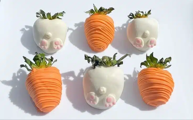 Carrot chocolate covered strawberries showcasing a delightful fusion of flavors