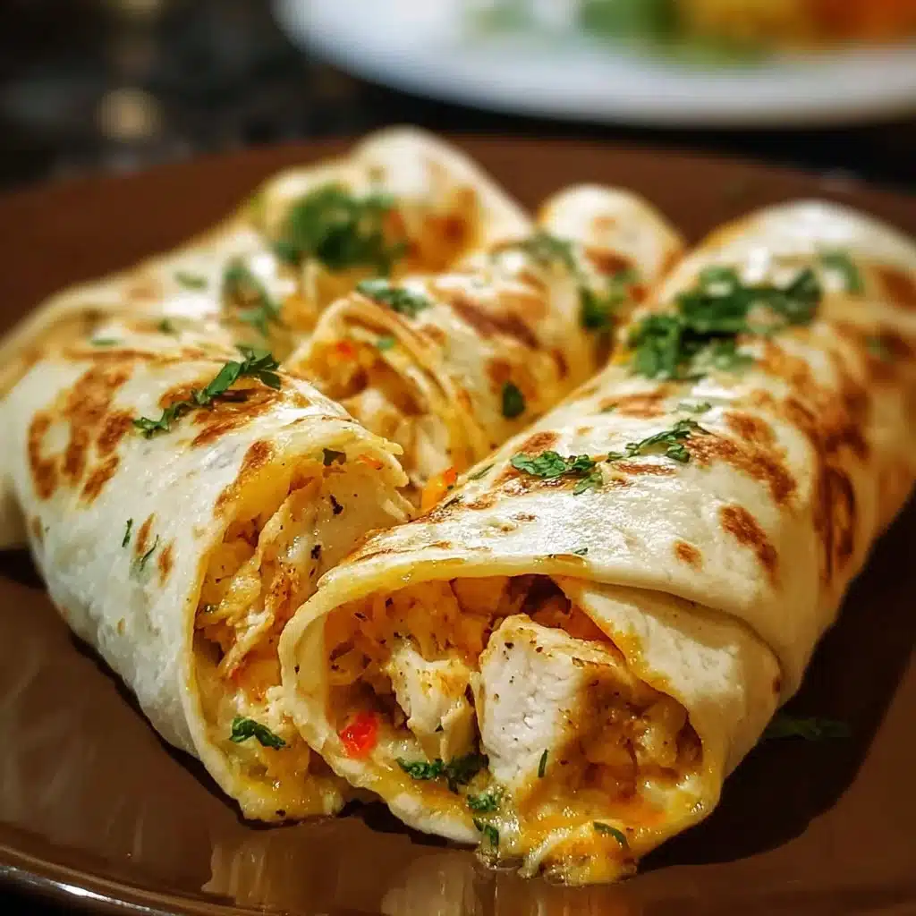 Cheesy Chicken Garlic Wraps filled with flavorful ingredients