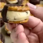 Delicious cookie dough pretzel bites drizzled with chocolate