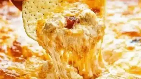 Delicious easy rotisserie Buffalo Chicken Dip served in a bowl for parties