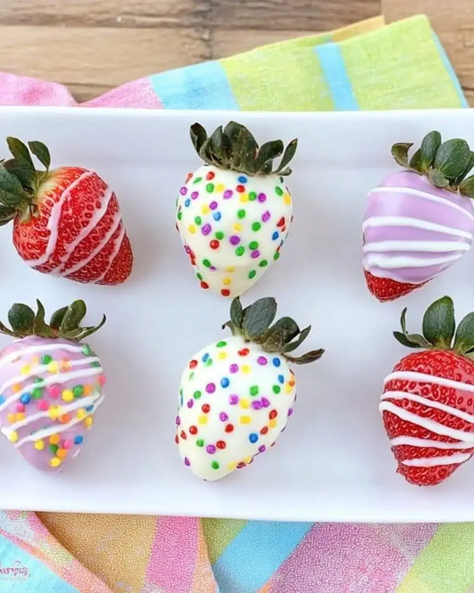 Festive chocolate-covered Easter strawberries for a delightful spring treat