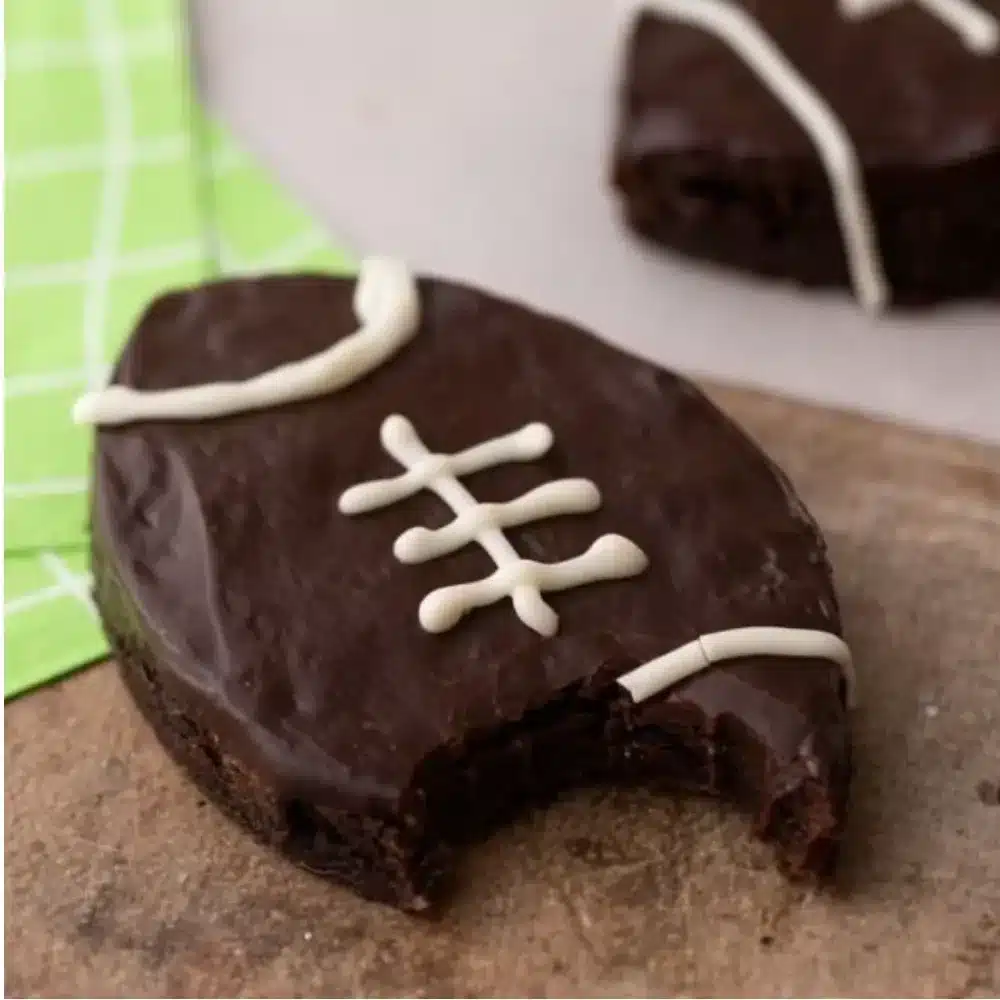 Deliciously decorated Football Brownies ready for game day