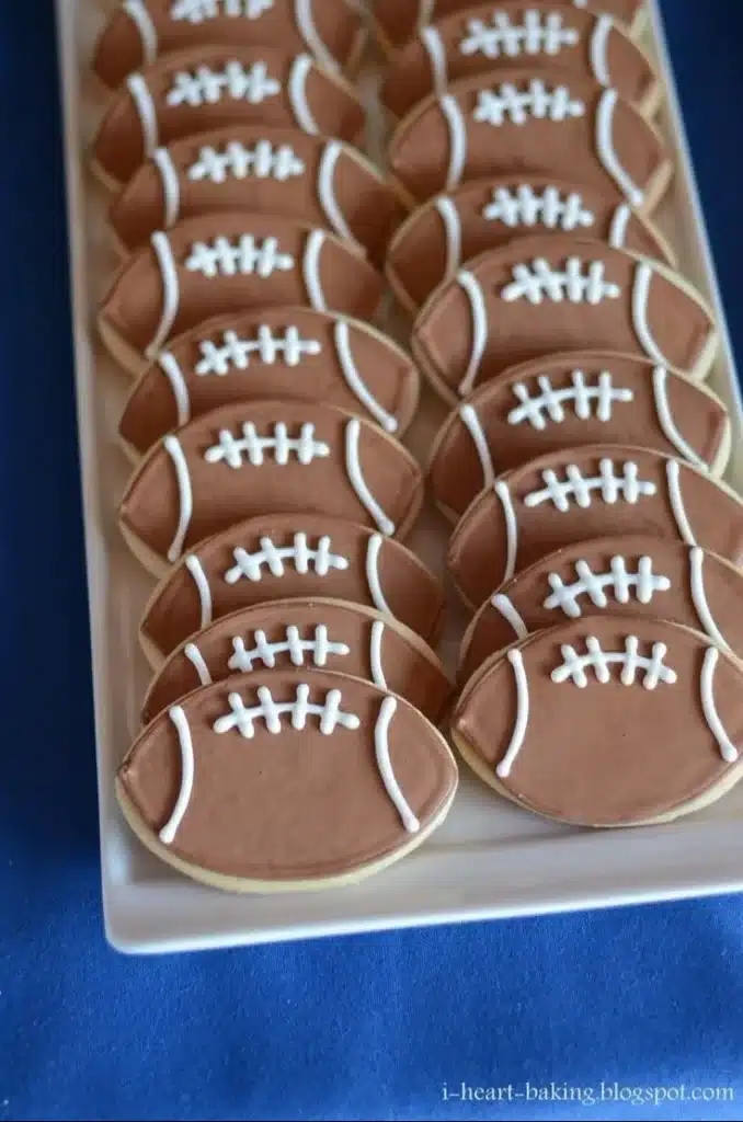 Decorated Football Cookies for game day celebrations and sports events
