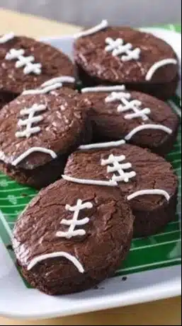 Delicious football-themed brownies decorated for game day celebrations