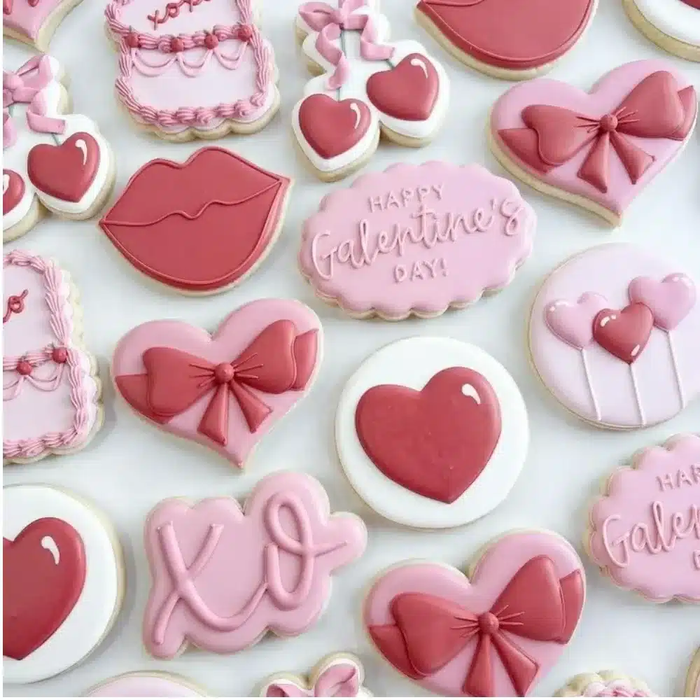 Delicious Valentine's Day cookies for a fun Galentine's Day celebration