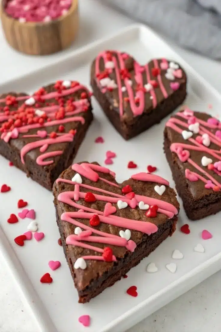 Delicious heart shaped brownies for special occasions