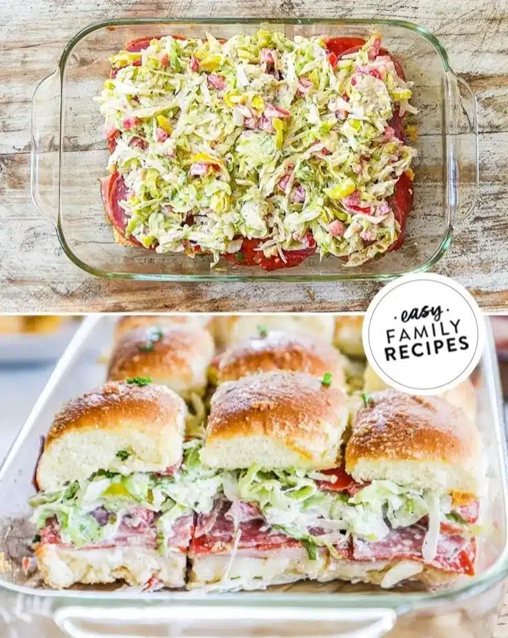 Italian Grinder Sliders with fresh ingredients and herbs