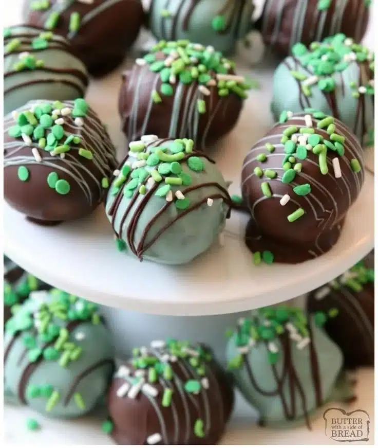 Mint Oreo Balls dessert featuring mint and chocolate flavors.