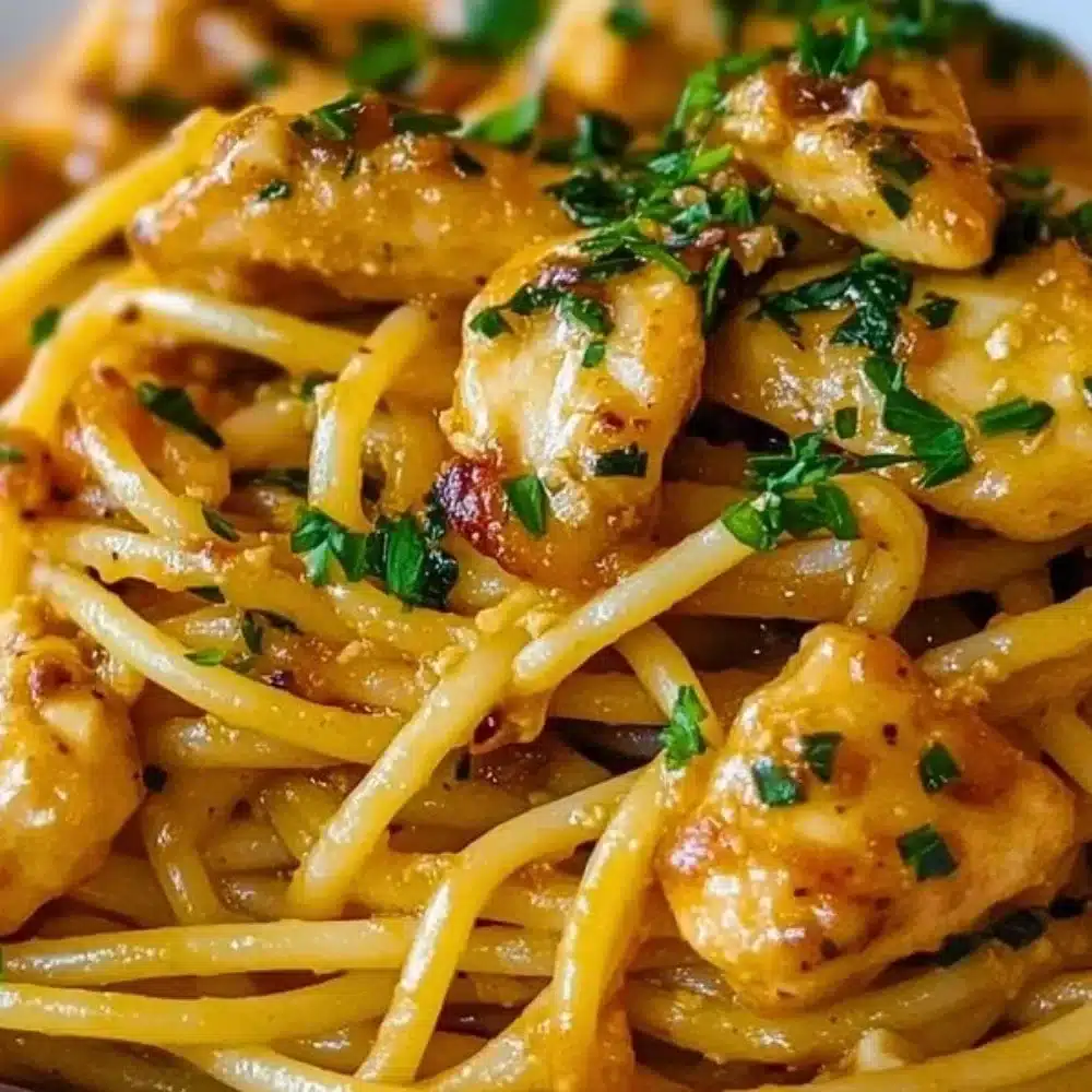 Monterey Chicken Spaghetti with pasta and flavorful sauce