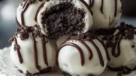 Delicious homemade Oreo Balls ready to enjoy as a sweet treat.