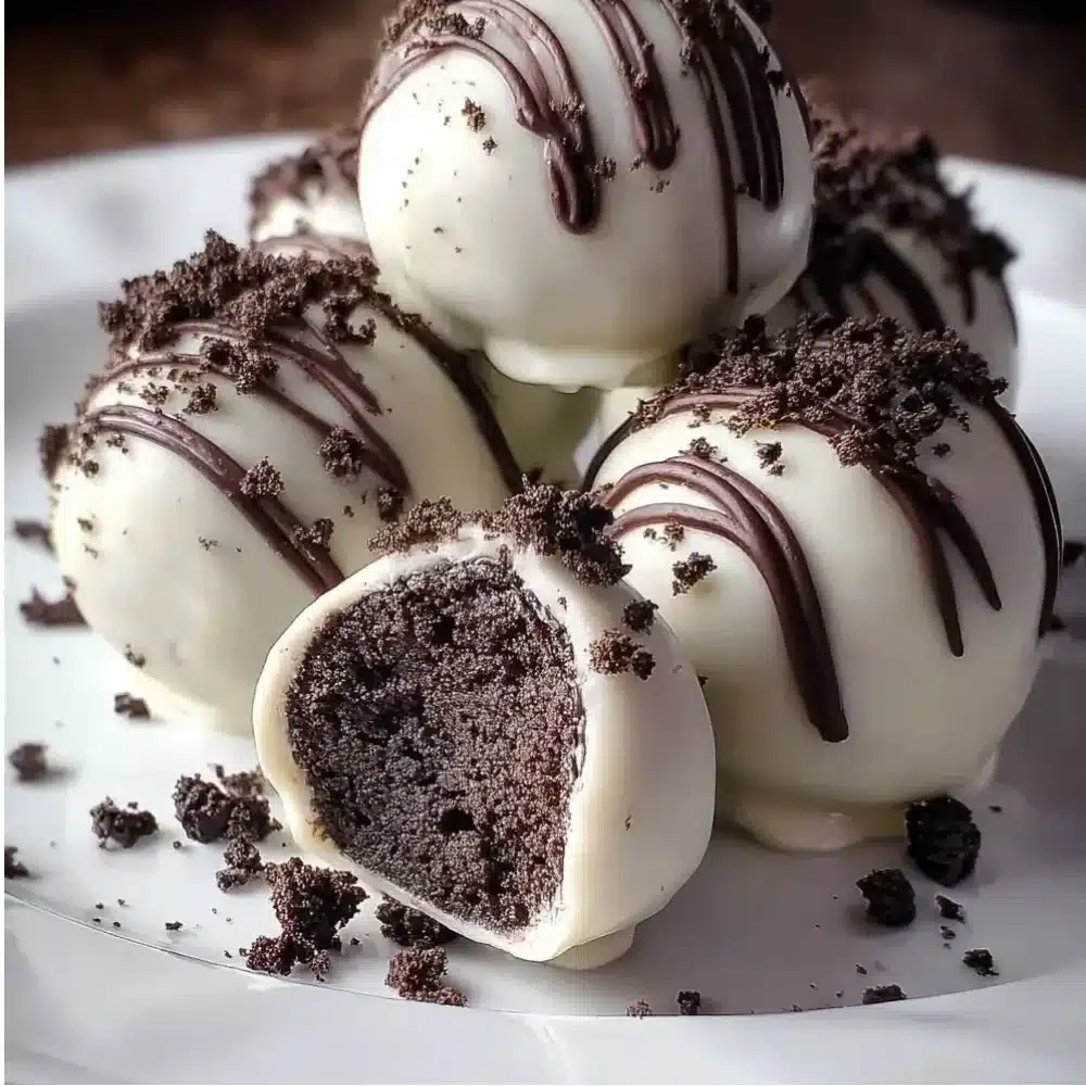 Delicious Oreo Cake Balls ready for serving, a no-bake dessert treat.