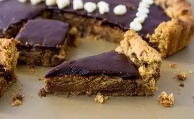 Peanut Butter Cup Football Cookie Cake for game day treats