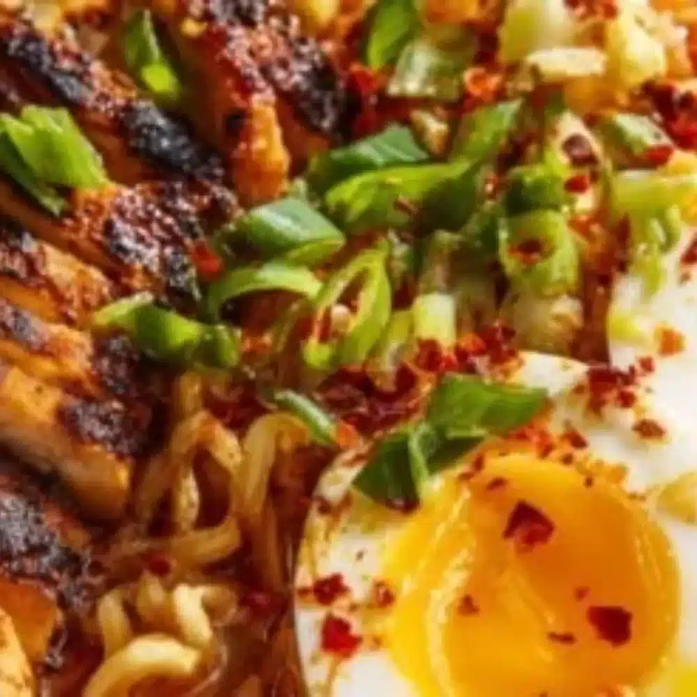 Delicious bowl of ramen noodles with broth and toppings