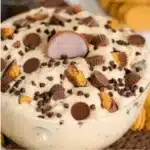 Delicious Reese's Peanut Butter Fluff dessert topped with chocolate